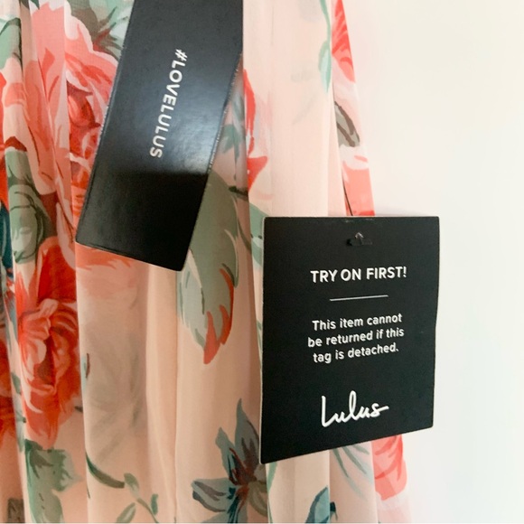 Lulu’s Garden Meandering Maxi Dress Blush Floral NEW WITH TAGS Small - Picture 15 of 16